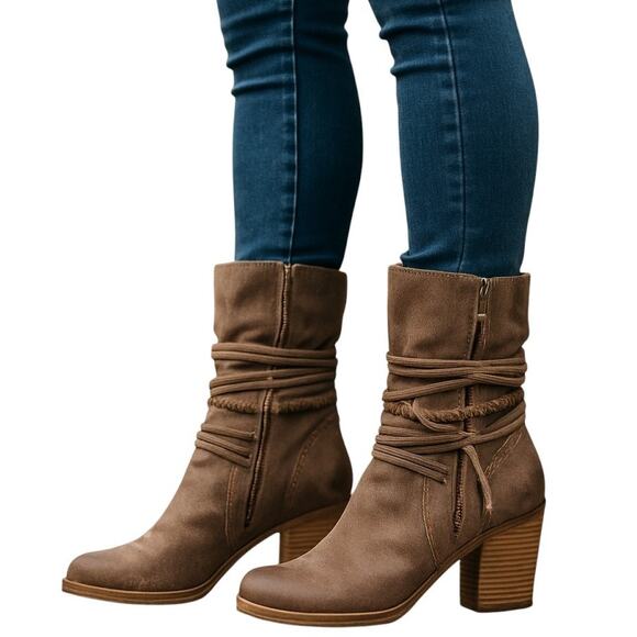 Jellypop 10M Women's Brown Chelsea Ankle Boots 2 Inch High Heel 10 Medium Width - Picture 1 of 8